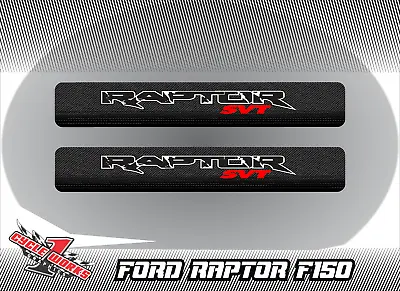 Door Sill Protector For Ford RAPTOR S F-150 Carbon Look Fiber Vinyl Sticker 2 Pc • $29.99