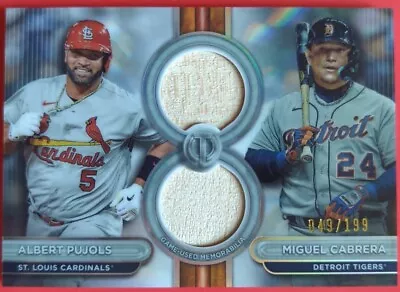 2024 Topps Tribute Albert Pujols Miguel Cabrera Dual Bat Relic /199 Cards Tigers • $23.70