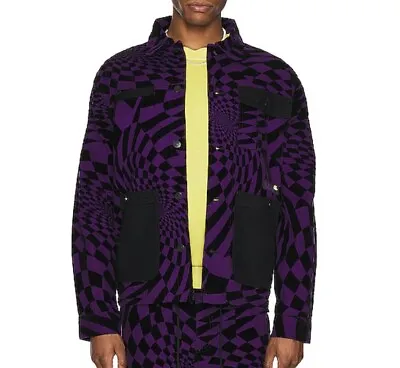 $80 • Buy VANS VAULT X P.A.M Spiral Checker Chore Jacket Size XL Ai1561