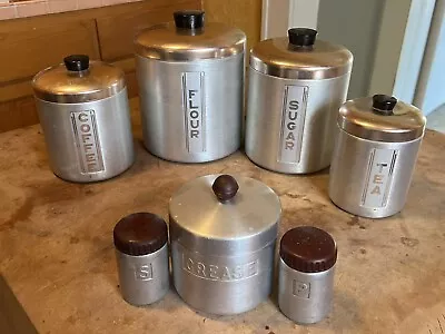 Kitchen Canister Aluminum Art Deco   • $0.99