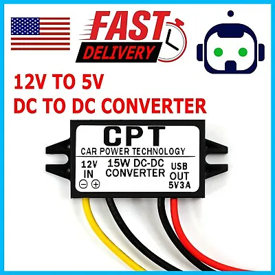 $6.75 • Buy Waterproof DC-DC Converter 12V Step Down To 5V Power Supply Module 3A 15W BLACK