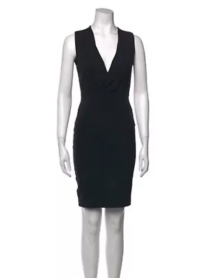 Gucci Vintage Authentic Solid Black V Neck Tank Bodycon Mini Dress Xs • $173.13