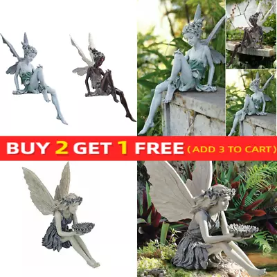 £7.69 • Buy Pretty Garden Sitting Fairy Statue Ornaments Craft Landscaping Figurine Decor