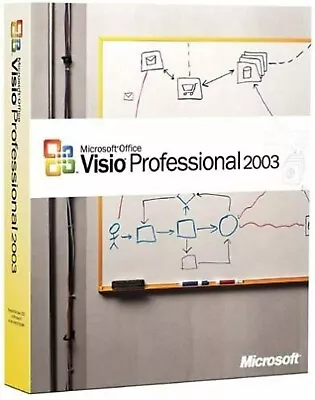 Microsoft Office Visio Professional 2003 Full Version W/ License = NEW = • $29.98