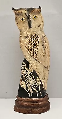 Vintage Beautifully Carved Owl From Buffalo Horn • $49.95
