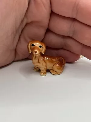 Vintage Puppy Dog Dachshund Weenie Dog Miniature Figurine Trinket • $10