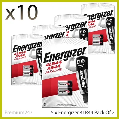 10 X ENERGIZER 4LR44 ALKALINE 6V BATTERY 476A PX28A A544 With Longest Expiry • £12.09
