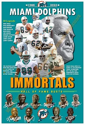 THE ALL-TIME GREATEST MIAMI DOLPHINS 13”x19” COMMEMORATIVE POSTER • $19.95