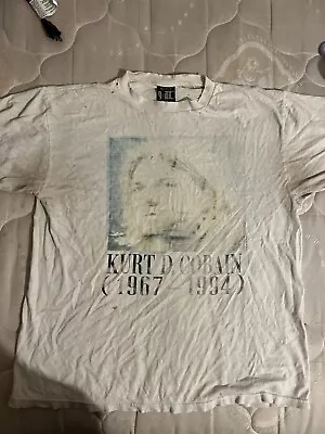 Vintage 1994 Nirvana Kurt Cobain Memorial T-Shirt Authentic Orig Owner Rare!!!!! • $156