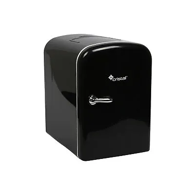 Cristal 4L Compact Cooler (Mini Fridge Style) With Built-in 12V Adapter - Black • £26.99