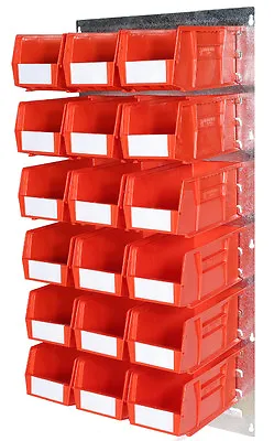 Louvre Panel Parts Bin Kit 12- Louvered DIY Organiser With 18 Large Plastic Bins • £86.89