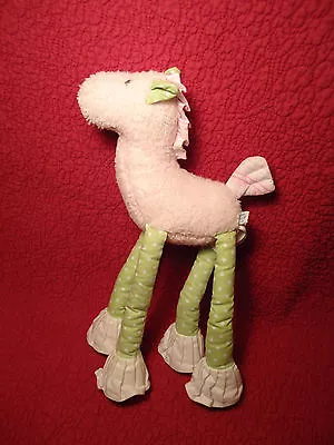 12  PBK Pottery Barn Kids HORSE PONY Long Legs Pink Green Plush Stuffed Beanie • $6.91
