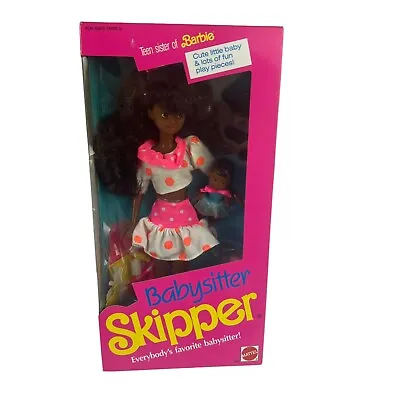 1990 Mattel Barbie Babysitter Skipper African American 1599 Vintage Doll • $49.49