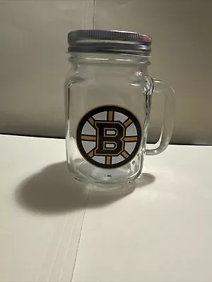 4- Pack - Boston Bruins Handled Libby Mason Glass Drinking Jar 5 1/4  Tall • $50