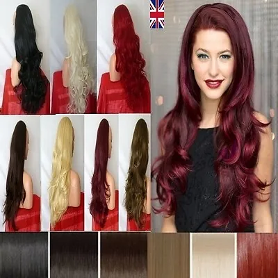 Red Honey Ash Blonde Brown Highlight Clip In Hair Extension Half Wig Fall Piece • £8.99