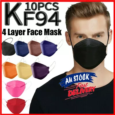 100Pcs KF94 Disposable Face Mask 3D Mouth Comfort Protective Masks 4 Layer-Black • $3.59