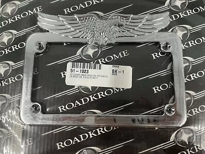 RoadKrome Eagle On Top Chrome License Plate Frame Motorcycle Size • $14.16