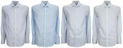 Ex-Store Mens Pure Cotton Non Iron Slim Fit Double Cuff Shirt • £18.99