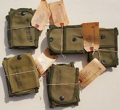 Us Wwii Small Type 1  Nos  One Snap Mfger's 10 Piece Od Web Pouches • $54