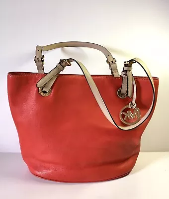 Michael Kors Handbag/ Tote Orange Tan Pebble Leather Large Charm. Original • $29