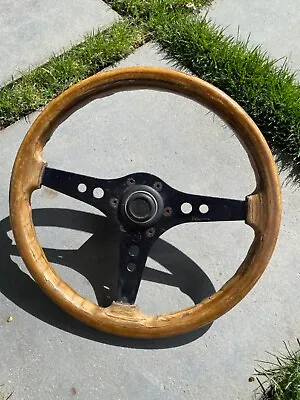VINTAGE BMW E10 2002tii  RACEMARK BLACK Wood STEERING WHEEL Made In ITALY  • $359.99