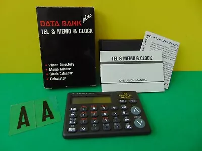 Vintage Data Bank Plus DB50A Tel Memo Clock Pocket Size New Battery New Sealed • $10