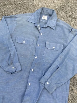 $35 • Buy Vintage 60s Big Mac Selvedge Chambray Work Shirt Size XL