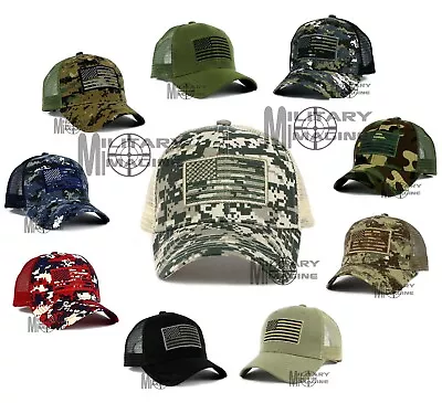 US Flag Hat Cap Mesh Tactical M81 UCP NWU MARPAT Military Snapback Baseball • $12.99