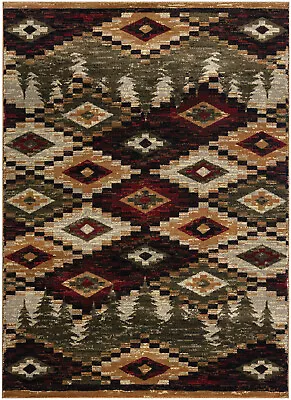 Southwestern Lodge Cabin Rustic Pine Forest Area Rug **FREE SHIPPING** • $59.50