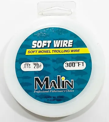 Malin Soft Wire Soft Monel Rigging And Trolling Wire 20 Lb Test 300 Ft M20-300 • $28.99