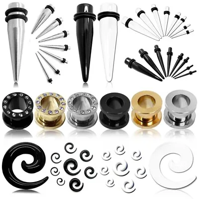 Flesh Tunnel Rhinestone Set Stretcher Ear Plug Spiral 16 To 20 Mm Expander  • £5.12