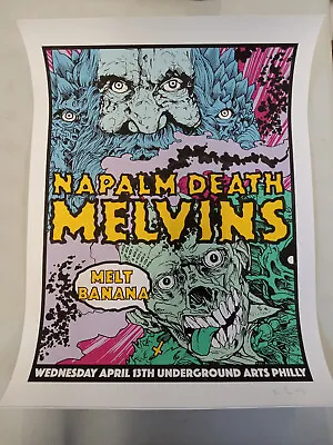 Melvins Napalm Death Melt Banana Philly (Concert Poster) #76/78 Signed 18X24 • $59.99