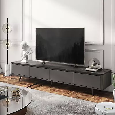 TVs 70  TV Stand Console Handle-Free Modern Elegant Cabinet Black Marble Texture • $219.77