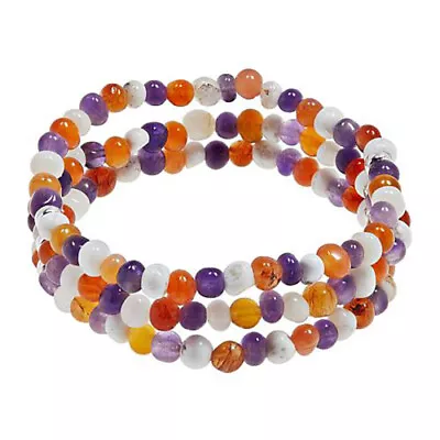 HSN Jay King Sterling Silver Multi-Gemstone 3-Strand 7-1/4  Stretch Bracelet  • $74.99