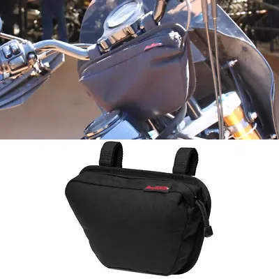 MOTO POCKETS Motorcycle T-Bar Handlebar Bag Black Made In The USA • $60