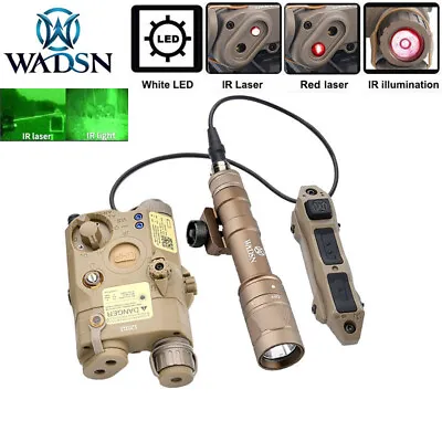 Hunting PEQ 15 IR Beam LED Red Green Aiming Laser M600W Strobe Flashlight Switch • $128.88