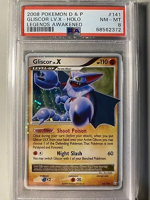 2008 Pokemon Diamond & Pearl Legends Awakened 141 Gliscor LV.X Holo PSA 8 NM-MT • $55