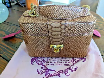 JUICY COUTURE Vanity Handbag Train Case VINTAGE Faux Snakeskin With Dustbag • $245