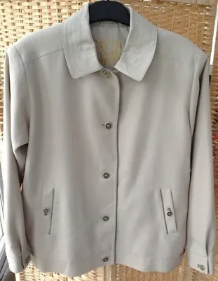 David Barry Size UK 16 Light Beige Jacket Coat With Pockets & Long Sleeves • £5.99