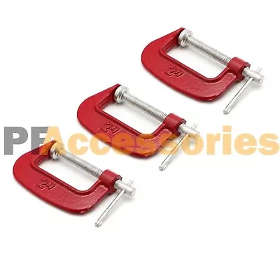 3 Pcs 2  Heavy Duty C Clamp Mini Vise Metal Woodwork Carpenter Handyman G Clamp • $14.39