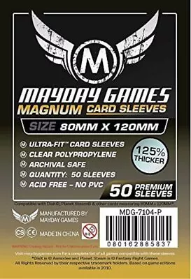 50 Mayday Premium 80x120 Black Backed Magnum Board Game Sleeves - Dixit - Kart • £18.79