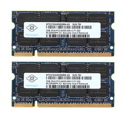 £9.59 • Buy NANYA 4GB 2X 2GB 2 GB DDR2 800MHz PC2-6400S 200PIN SO-DIMM Laptop RAM Memory 4 G