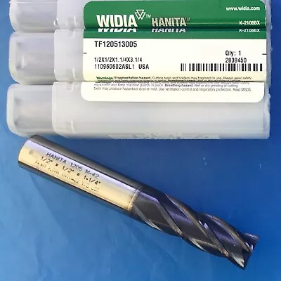 WIDIA HANITA  1/2  End Mill TiALN-M42   1/2  X 1/2  X 1-1/4  X 3-1/4 🎯Machinist • $28.23