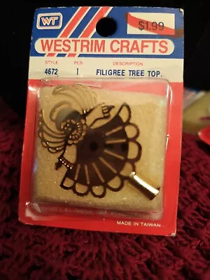 Vintage Westrim Crafts Miniature Christmas Tree #4672 Filigree Angel Topper 1985 • $15