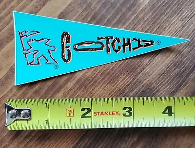 GOTCHA Surf Retro Shark Flag Clothing Tag Surfboard Vintage Surfing Neon STICKER • $11