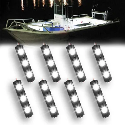 8x Marine Boat 6 LED Lamp Cabin Deck Courtesy Light Stern Transom Lights White • $8.54