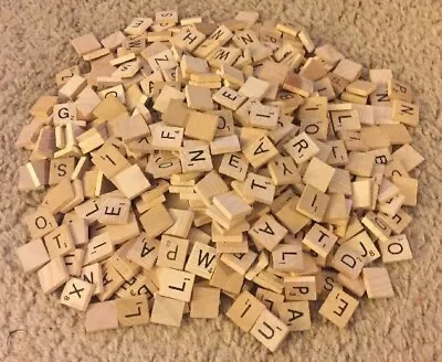 $2.50 • Buy Wooden Scrabble Tiles Complete Set Crafts Pendant Spelling Alphabet Letter Black