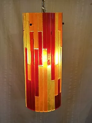 Vintage Moe Fiesta Mcm Acrylic Pendent Swag Lamp Light Fixture 1960's Original • $350