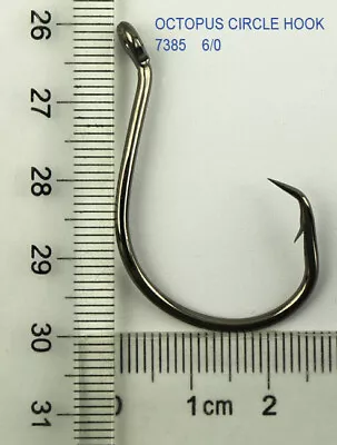 100pcs 6/0 Chemically Sharpened Octopus Circle Fishing Hooks Bulk Sale` • $18.39