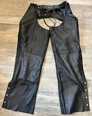 Milwaukee Leather Mens Black Motorcycle Chaps L-XL • $69.95